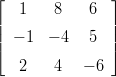 ⌊ 1 8 6 ⌋
|| ||
| − 1 − 4 5 |
⌈ ⌉
2 4 − 6